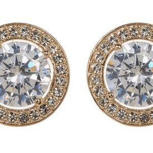 Nadri Gold and Silver Crystal Earrings